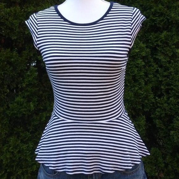 Karen Kane Striped Cap Sleeve Top Size Small - Picture 1 of 5